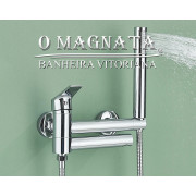 Misturador Monocomando Cromado Para Banheira Com Ducha de Mão Ajustável CR190